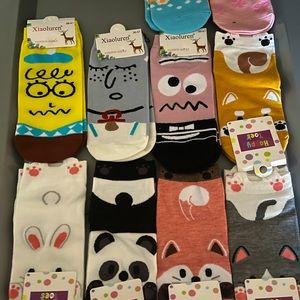 10 new animal printed socks